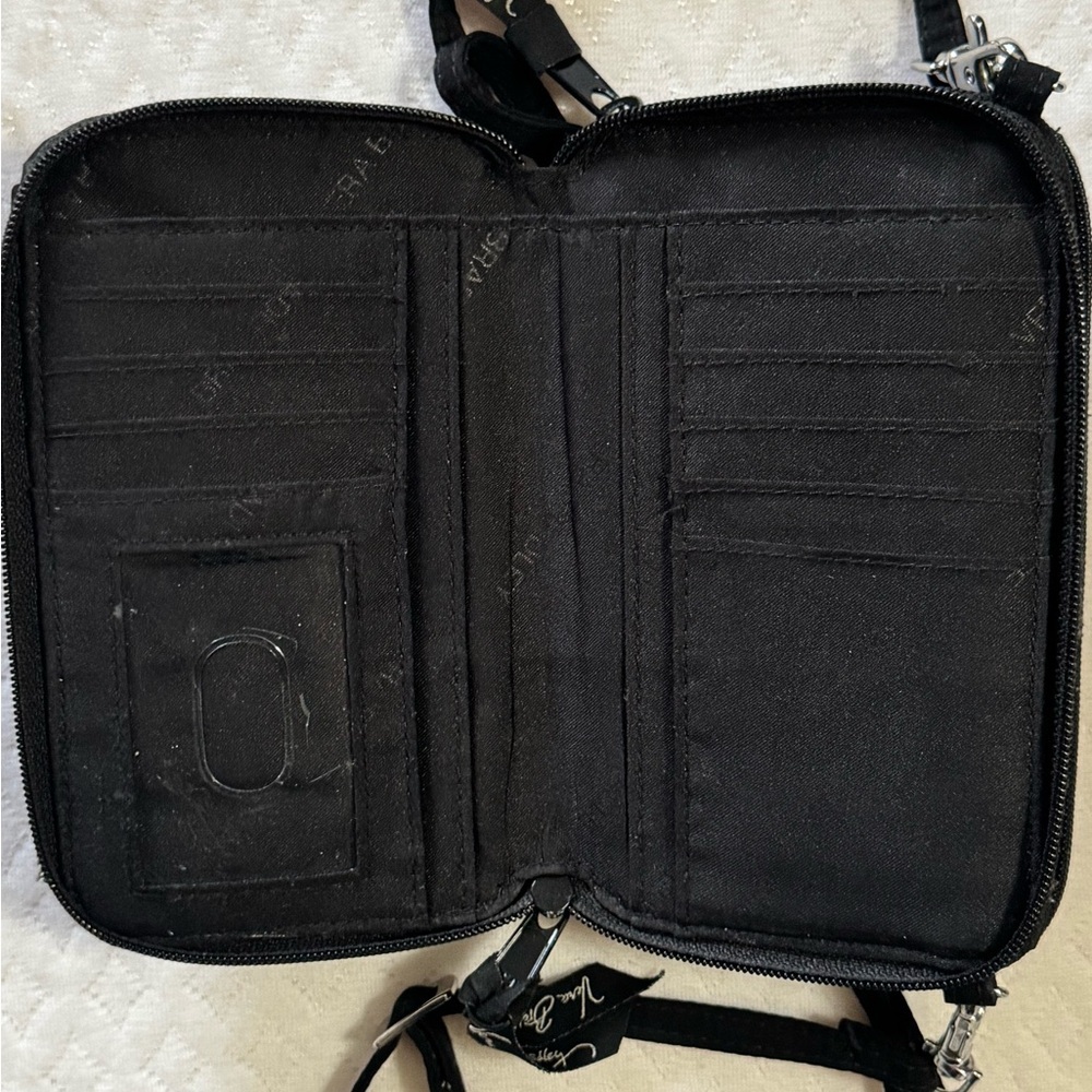 Vera Bradley Black Quilted Crossbody Wallet Bag - Picture 5 of 8